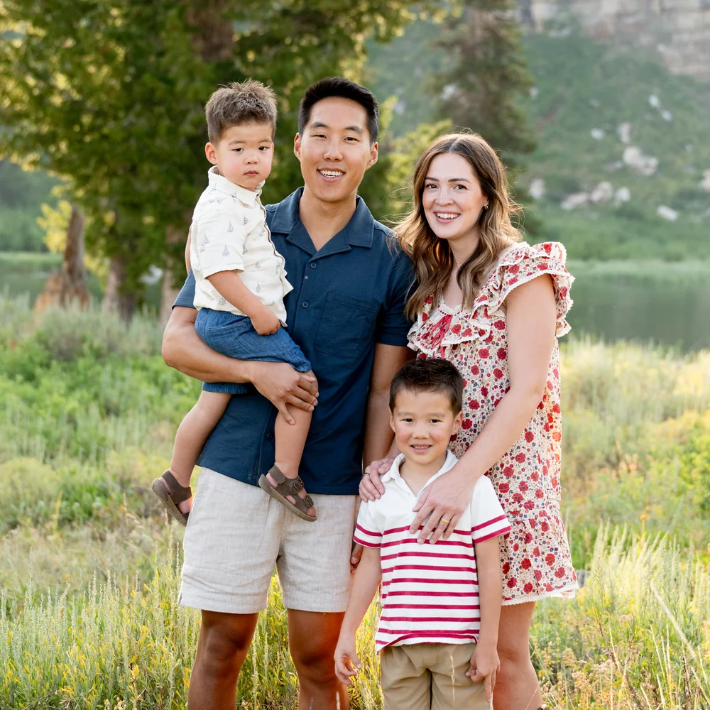 Preston Seo with his wife and two sons